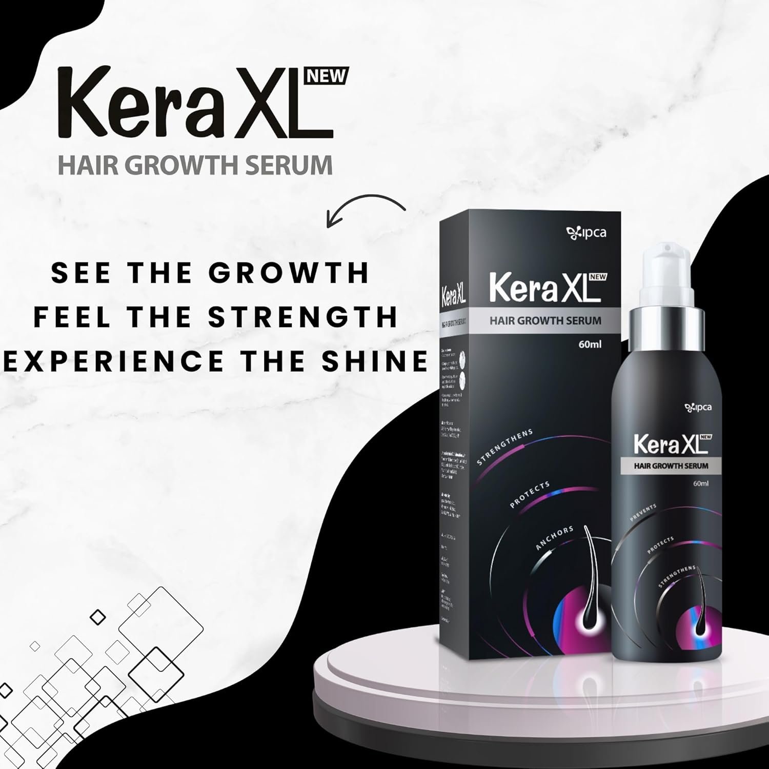 Kera XL Hair Growth Serum | Non-Sticky, Non-Viscous Hair Serum | Helps Control Hair Fall & Support Hair Growth